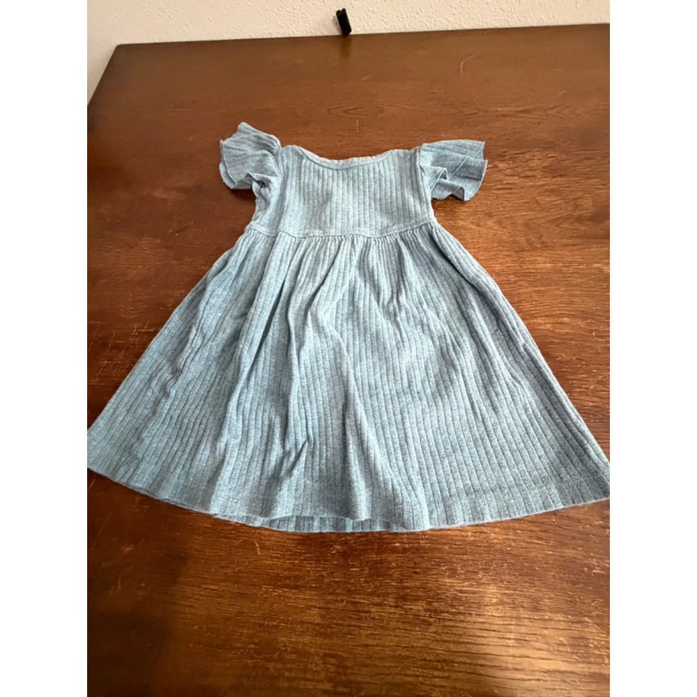Kate Quinn Dress 18-24M Blue Ribbed Knit Flutter Sleeve Baby Toddler Boutique